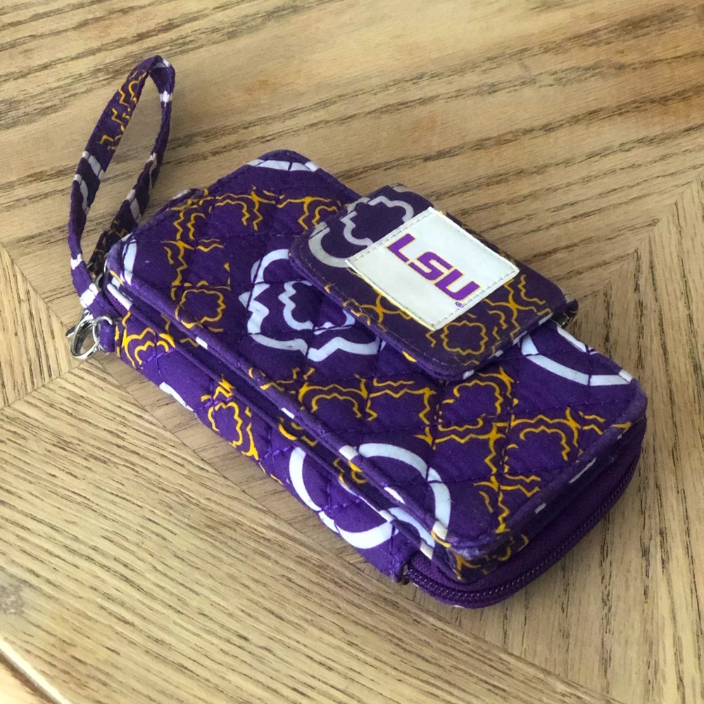COPY - LSU Vera Bradley wallet wristlet
